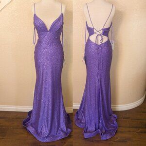 Lilac Purple Sequin Glitter Formal Prom Dress 8